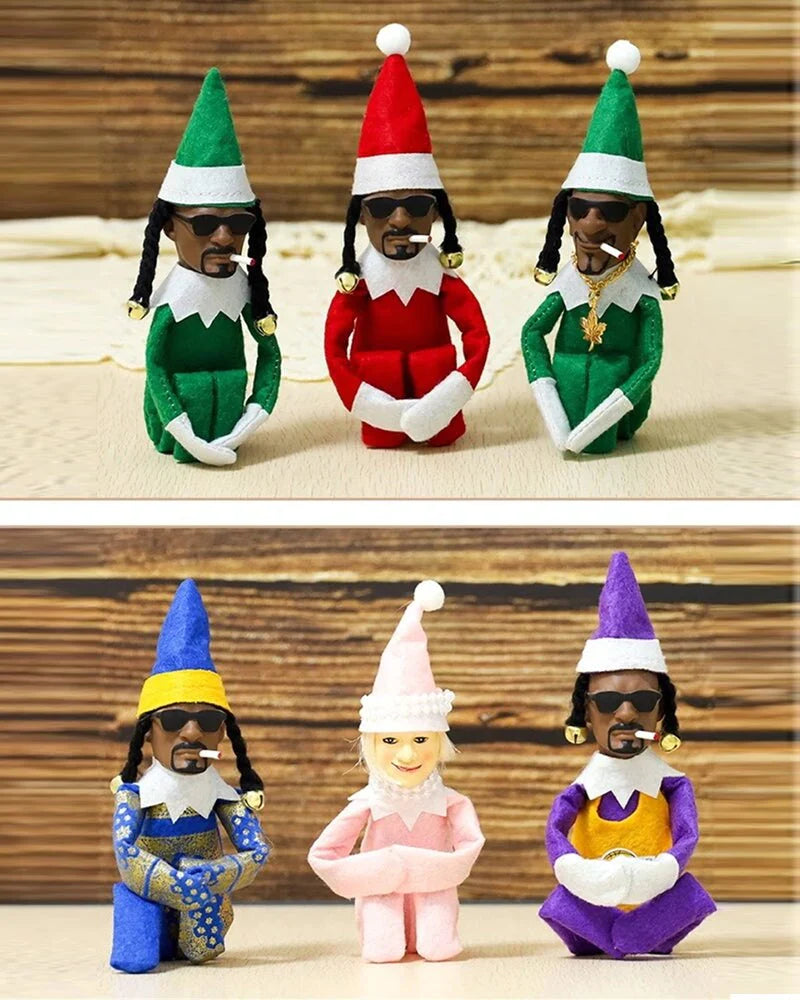 Snoop on a Stoop Christmas Elf Doll - Decorative Holiday Spy Toy for Home and Gift Giving