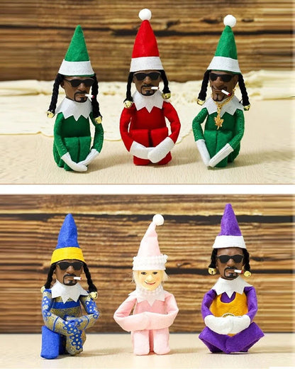 Snoop on a Stoop Christmas Elf Doll - Decorative Holiday Spy Toy for Home and Gift Giving