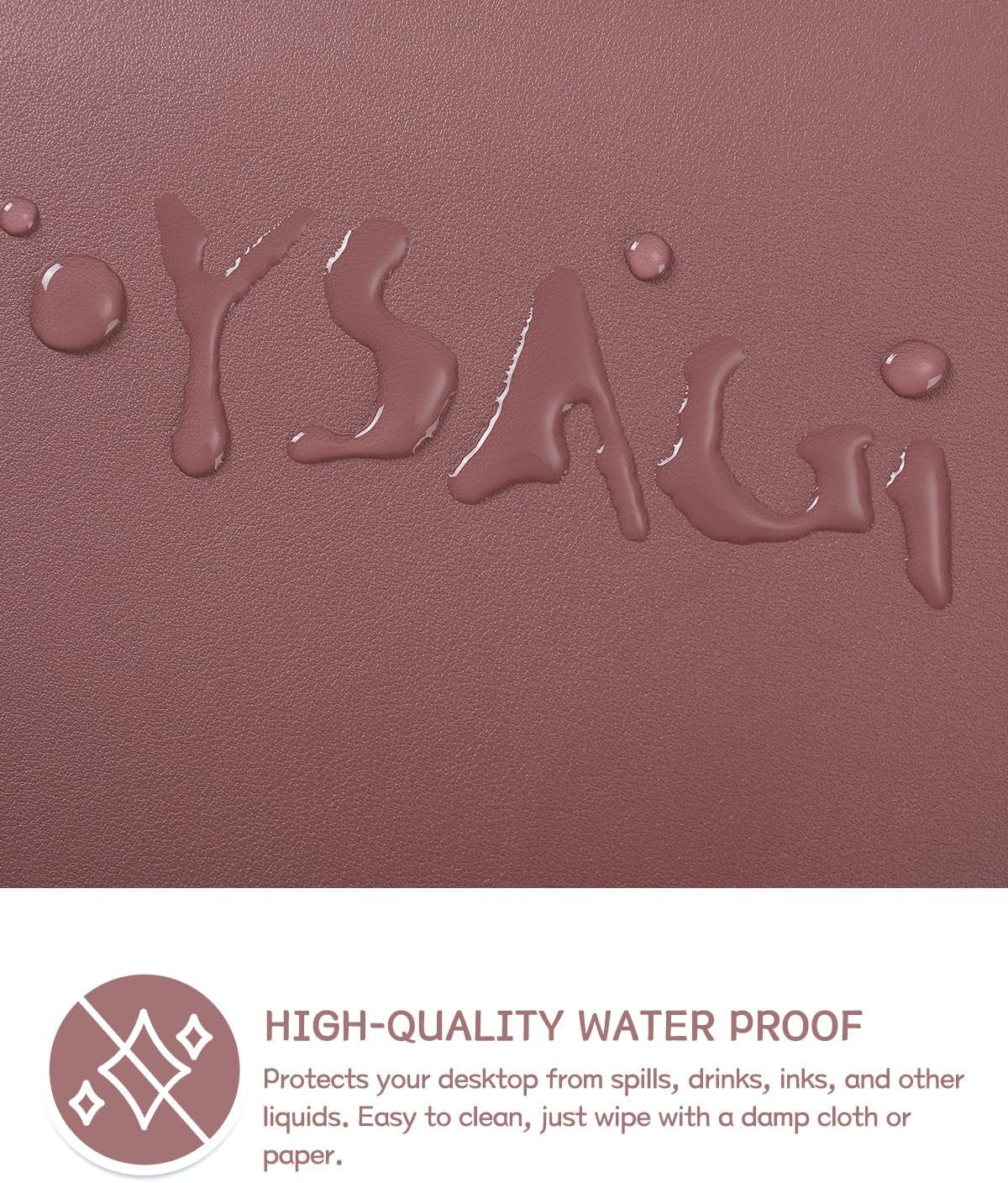 Large Non-Slip Leather Desk Pad, Waterproof Laptop and Keyboard Mat, Table Protector and Mouse Pad for Office, Home, and Decor (Dark Pink, 35.4" x 17")