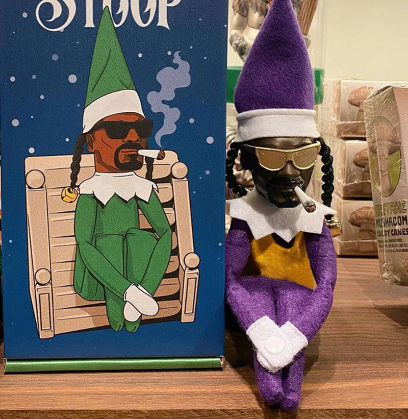 Snoop on a Stoop Christmas Elf Doll - Decorative Holiday Spy Toy for Home and Gift Giving