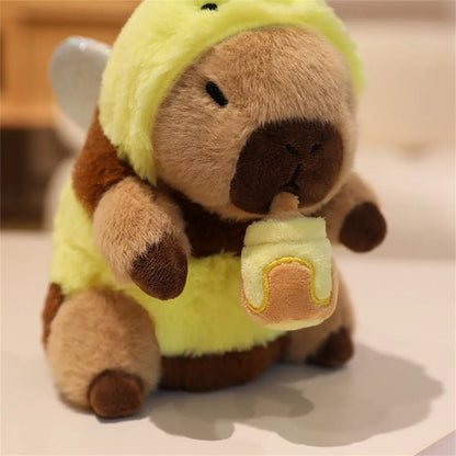 Transforming Capybara Plush Toy with Pull String Mechanism, Soft and Fluffy Stuffed Doll for Halloween and Christmas Decor, Ideal Kids Birthday Gift, Unisex Cuddly Companion