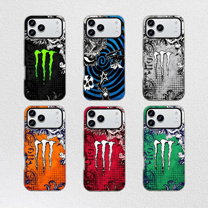 Dark Gothic Skull Monster Soft TPU Shockproof Phone Case for iPhone 13-17 Pro Max Series
