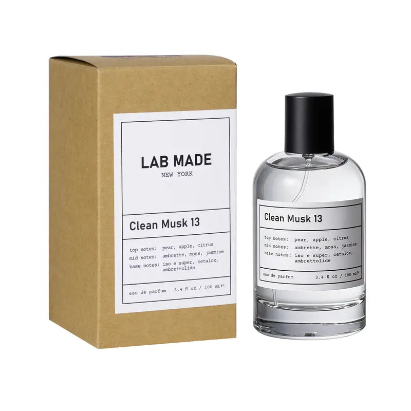 Clean Musk & Santal Eau de Parfum | Lab-Crafted Fragrance | 3.4 oz / 100 ml | Fresh Unisex Fall Scent with Pear, Apple, Citrus, Ambrette, Moss, Jasmine & Cedarwood Notes
