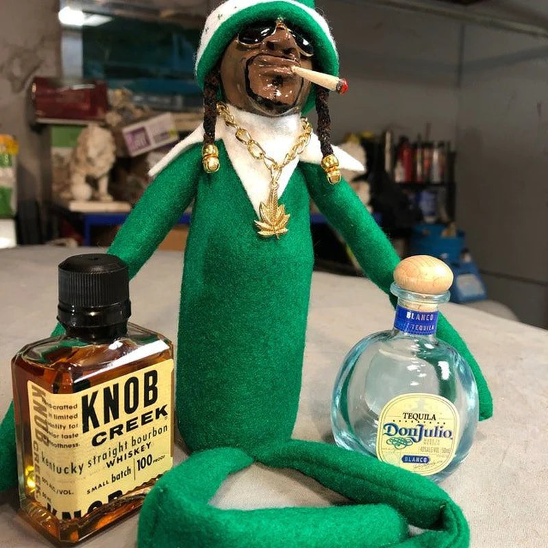 Snoop on a Stoop Christmas Elf Doll - Decorative Holiday Spy Toy for Home and Gift Giving