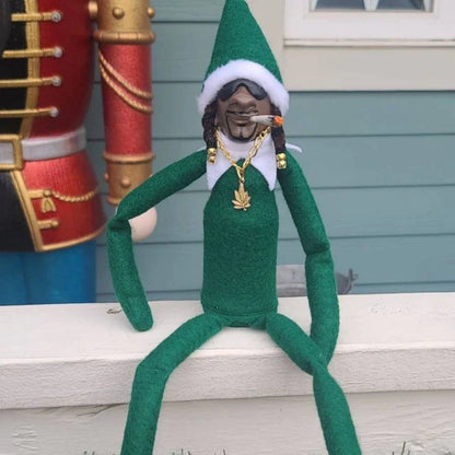 Snoop on a Stoop Christmas Elf Doll - Decorative Holiday Spy Toy for Home and Gift Giving