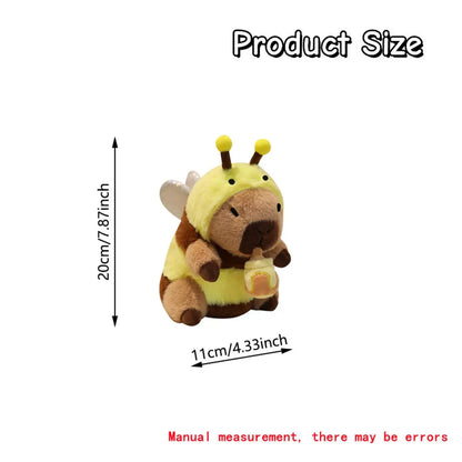 Transforming Capybara Plush Toy with Pull String Mechanism, Soft and Fluffy Stuffed Doll for Halloween and Christmas Decor, Ideal Kids Birthday Gift, Unisex Cuddly Companion