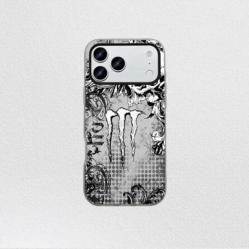 Dark Gothic Skull Monster Soft TPU Shockproof Phone Case for iPhone 13-17 Pro Max Series