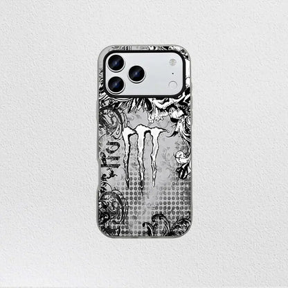 Dark Gothic Skull Monster Soft TPU Shockproof Phone Case for iPhone 13-17 Pro Max Series