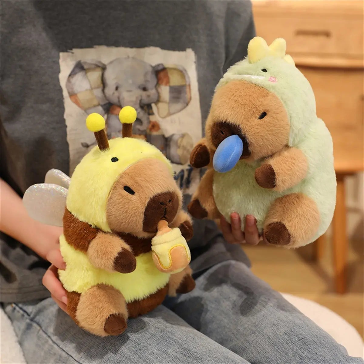 Transforming Capybara Plush Toy with Pull String Mechanism, Soft and Fluffy Stuffed Doll for Halloween and Christmas Decor, Ideal Kids Birthday Gift, Unisex Cuddly Companion