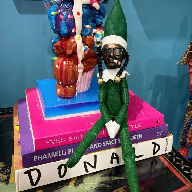 Snoop on a Stoop Christmas Elf Doll - Decorative Holiday Spy Toy for Home and Gift Giving