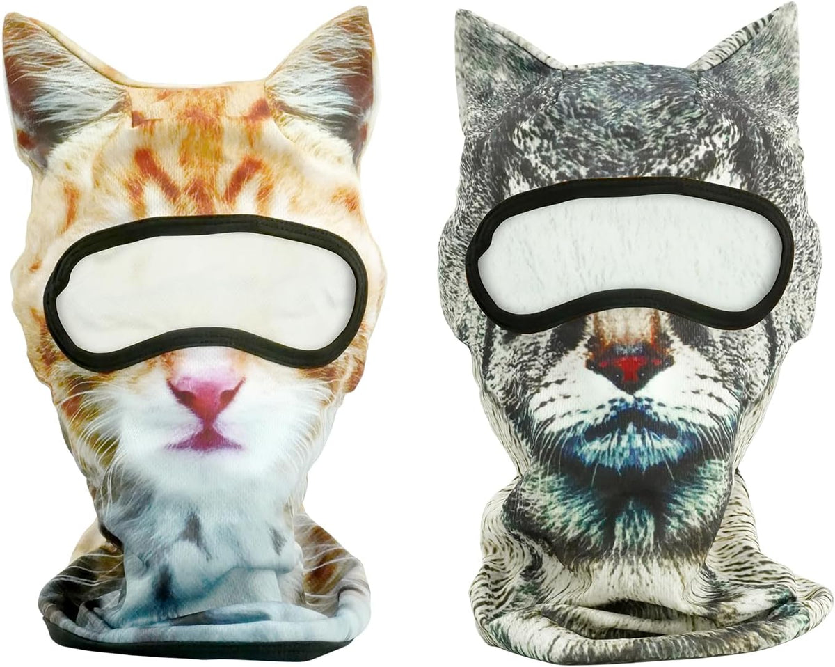 3D Cat Ski Mask with Ears Funny Animal Balaclava