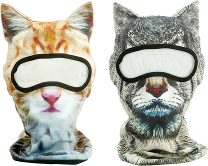 3D Cat Ski Mask with Ears Funny Animal Balaclava